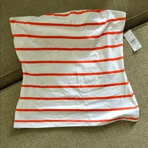 PacSun orange and white tube top